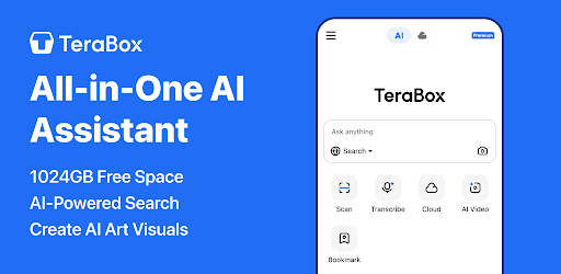 TeraBox: 1TB سحابي & مساحة AI background